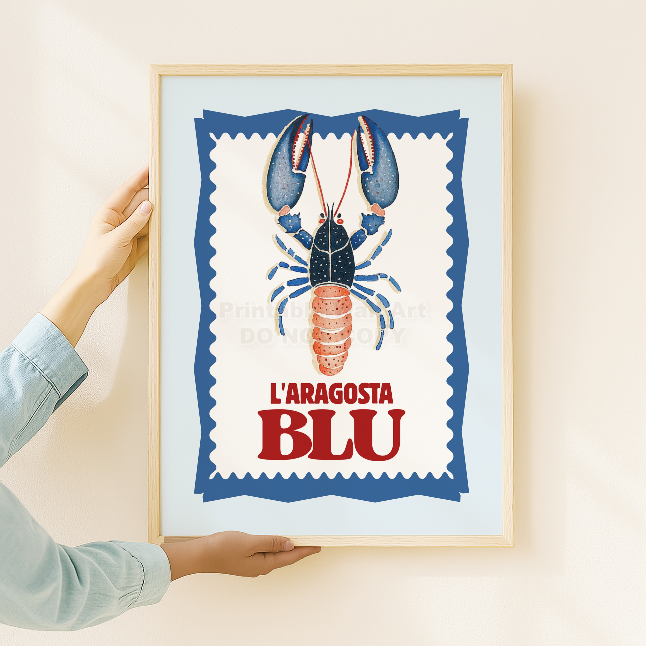 Italian Lobster Print | Kids Room Decor (Digital Download 11x14)