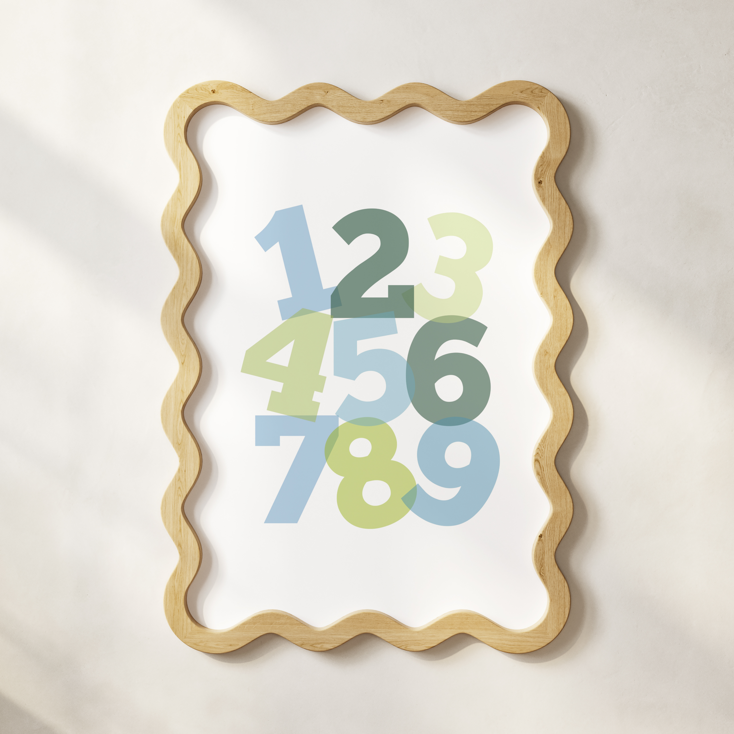 Blue and Green Numbers Print | Kids Room Decor (Digital Download 11x14)