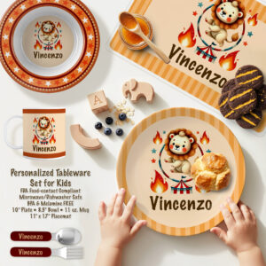 Personalized Circus Lion Tableware Plate Set
