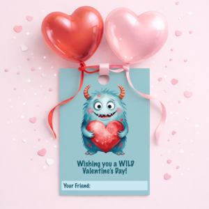 Valentine's Day Favor Tag - Cute Monster