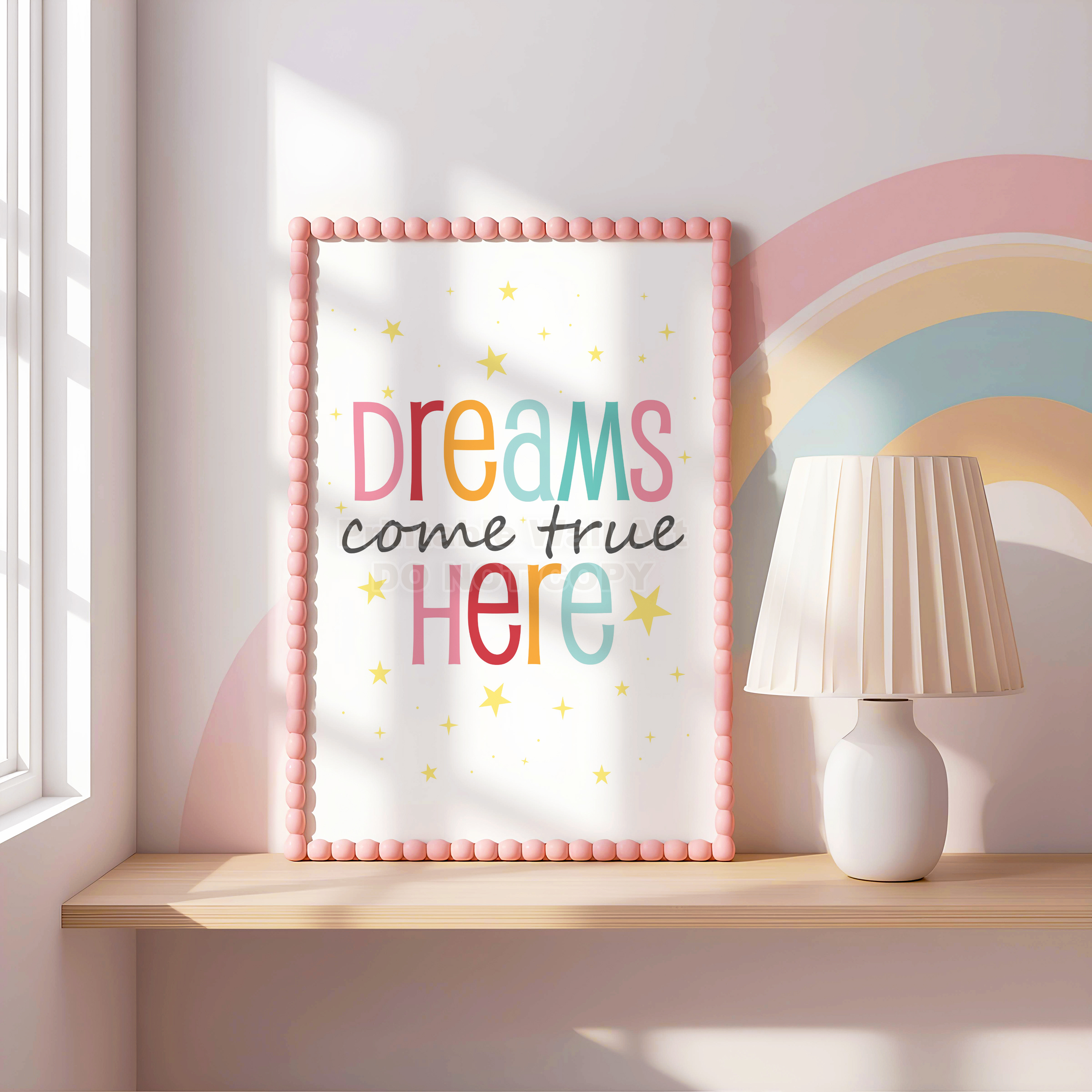 Dreams Come True Here Print | Motivational Kids Room Decor (Digital Download 11x14)