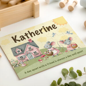 PERSONALIZED 30-Piece Garden Mouse Puzzle