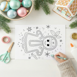 Printable Christmas Coloring Pages - Gingerbread Set