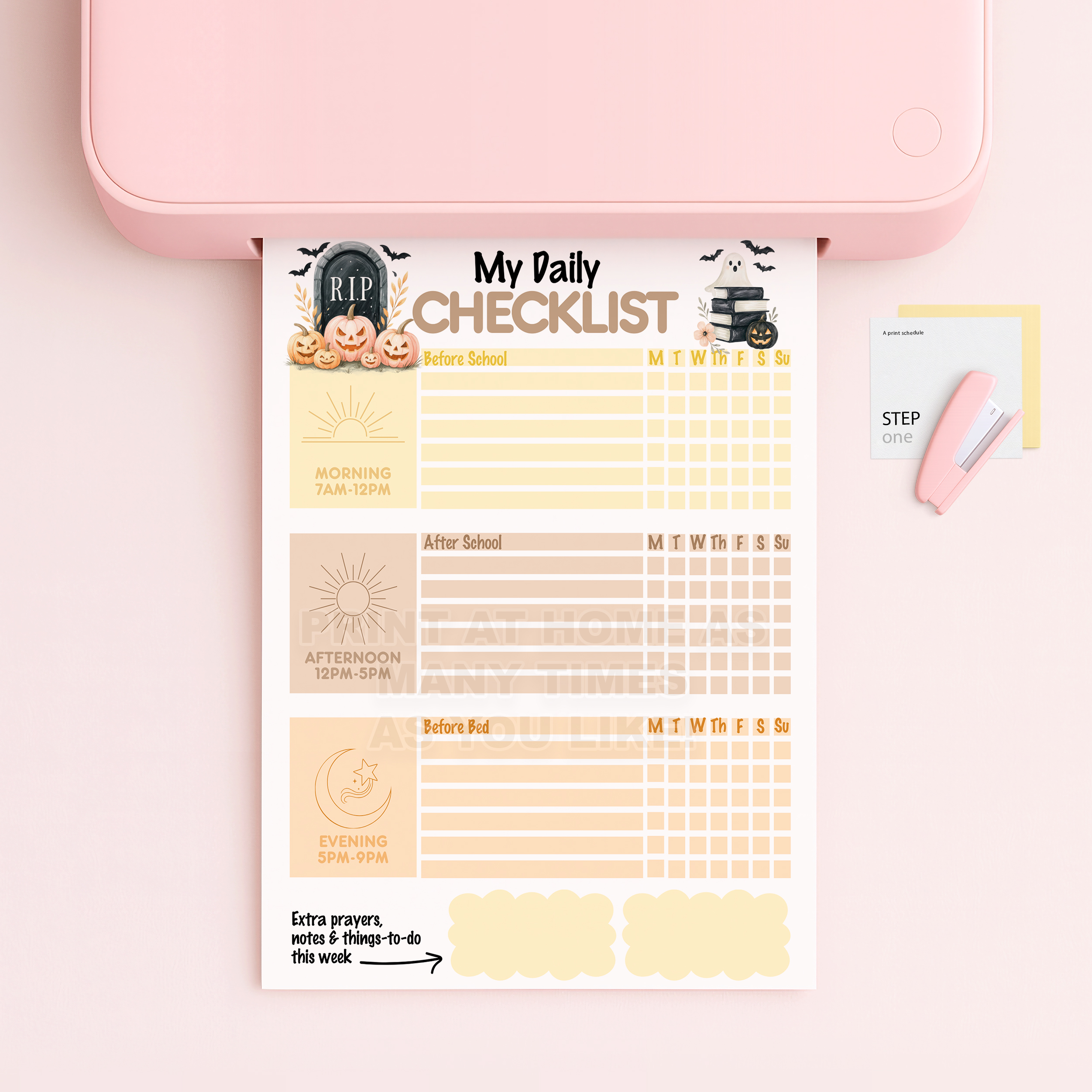 Printable Kids Halloween Activity/Chore Chart To-Do List | Instant Download