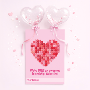 Valentine's Day Favor Tag - Lego Inspired Heart