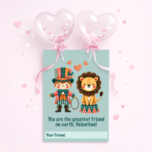 Valentine's Day Favor Tag - Lion Tamer