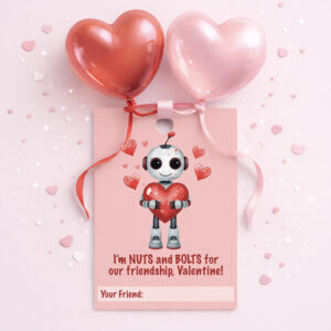 Valentine's Day Favor Tags - Nuts and Bolts Robot