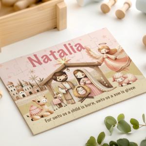 Personalized 30-Piece Pink Nativity Puzzle