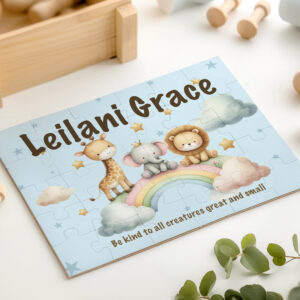 PERSONALIZED 30-Piece Safari Rainbow Puzzle
