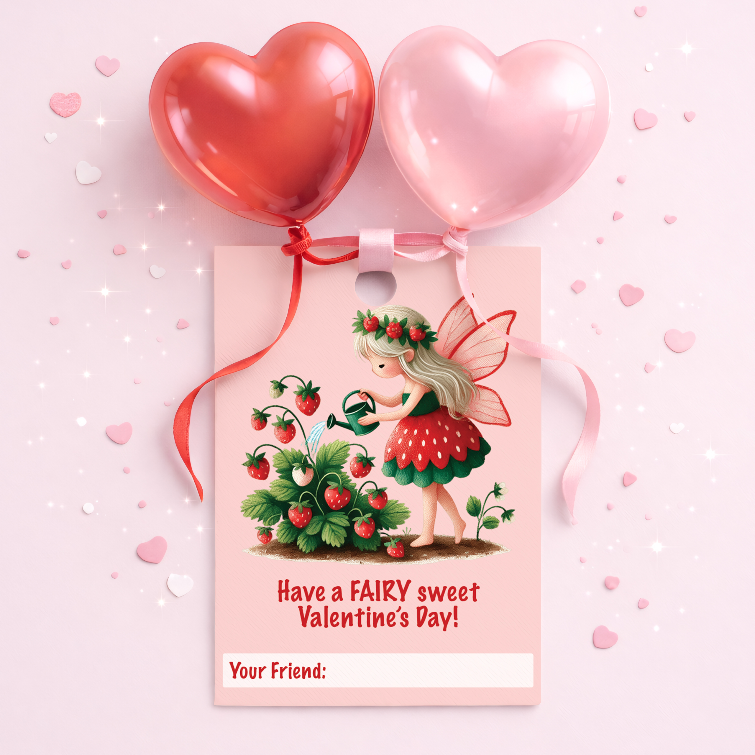 Valentine's Day Favor Tags - Strawberry Fairy