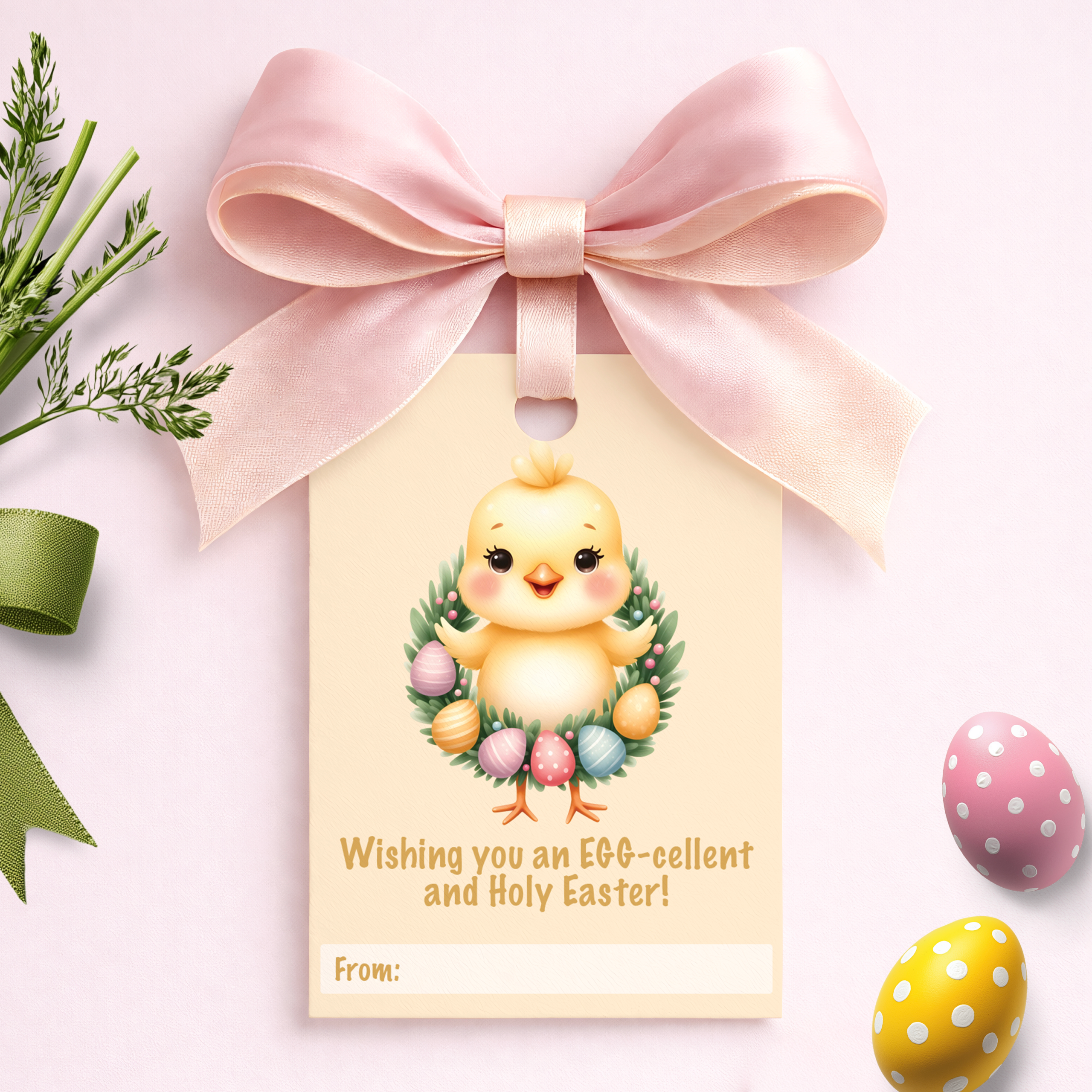 Easter Favor Tag - Yellow Easter Chick