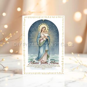 INSTANT Download | Maria Stella Maris Prayer Card • Catholic Marian Art (Digital Download)